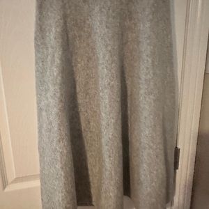 Light gray wool blend flare a line skirt